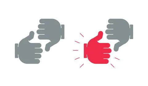 Thumbs up and down flat social media web button set 스톡 일러스트