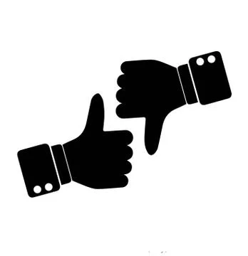 Thumbs up and down icon Ilustración de archivo