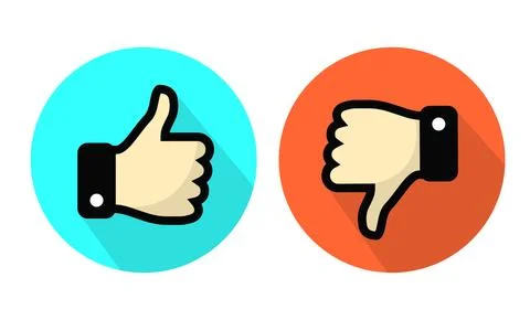 Thumbs up and down icons Stock Illustration