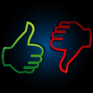 Thumbs up and down Stock-Illustration
