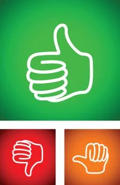 Thumbs up and down 스톡 일러스트