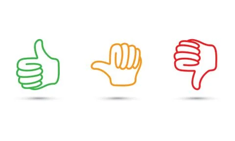 Thumbs up and down 스톡 일러스트