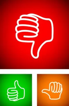 Thumbs up and down 스톡 일러스트