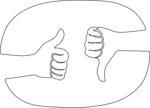Thumbs up and down illustration Vector 스톡 일러스트