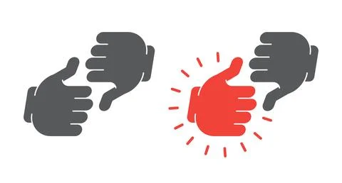 Thumbs up and down rating isometric social media UI button set Stock Illustration