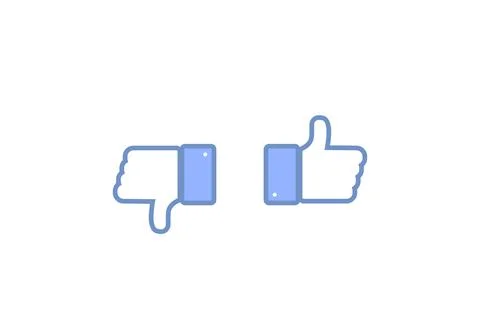 Thumbs up and down. Social vector sign or icon. Vector Stock Illustration
