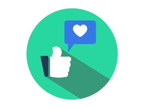 Thumbs and heart icon.like vector glyph flat icon Stock Illustration