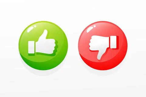Thumbs up and red thumbs down symbol icon vector illustration Stock Illustration