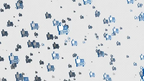 Thumbs Up like and share emoticon rainfall animation. social media emoji Video stock 269447467