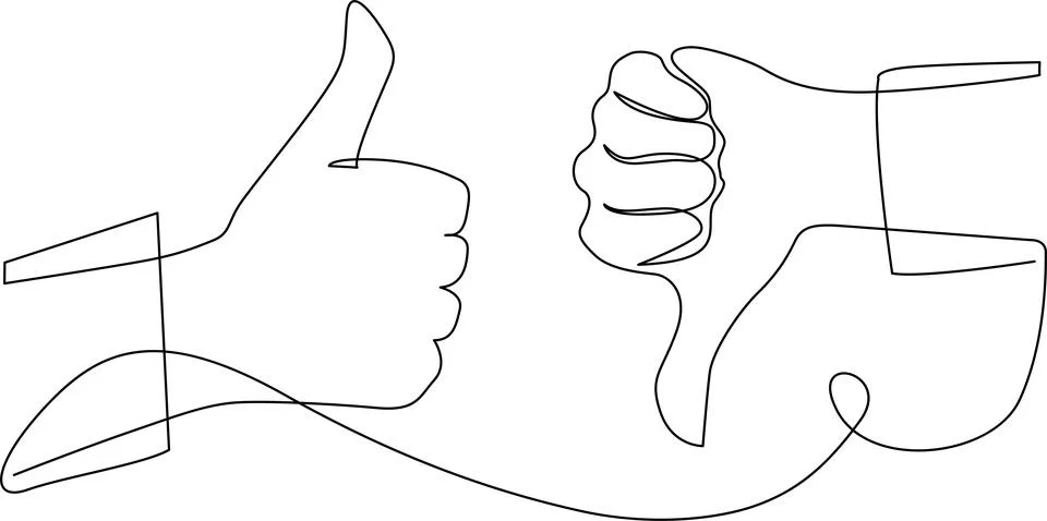 Thumbs up and thumbs down gestures Vector Stock-Illustration