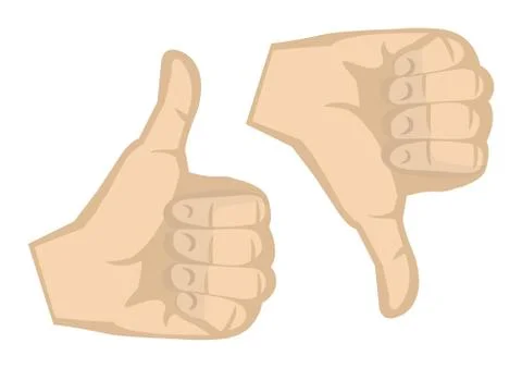Thumbs Up and Thumbs Down Hand Gestures Vector Illustration Illustrazione stock