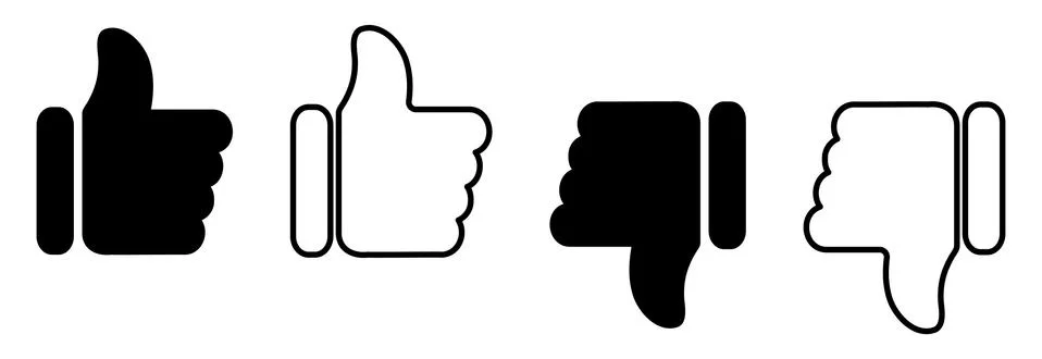 Thumbs up and thumbs down Stock Illustration
