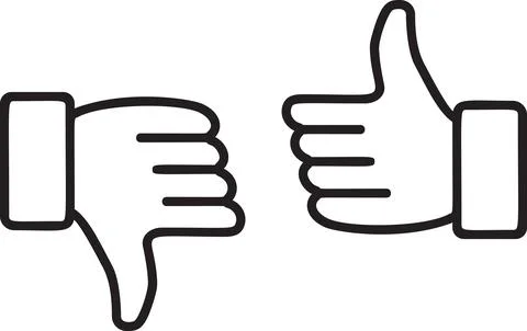 Thumbs up and thumbs down Stock Illustration