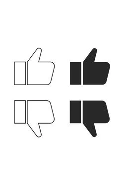 Thumbs Up and Thumbs Down Rating Icons Set Stock-Illustration