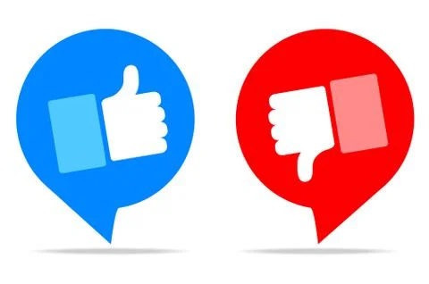 Thumbs up and thumbs down, stock vector illustration Stock Illustration