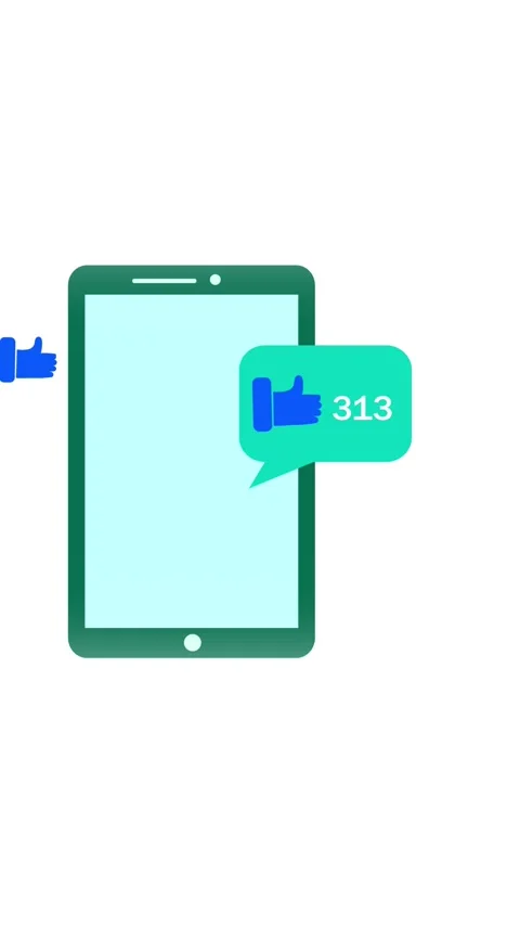 Thumbs up app interface. Positive feedback and user engagement animation ve.. Stock Footage 341612324