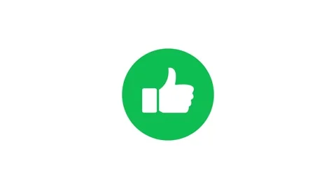Thumbs up like approval positive circle animation Stock Footage 330538595
