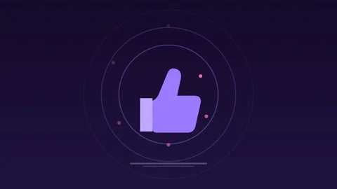 Thumbs up like approval waves lavender social loop 스톡 동영상 342614853