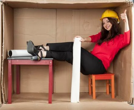 Thumbs up for architect Stock Photos