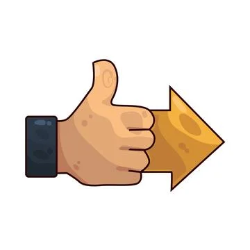 Thumbs Up with Arrow illustration Stock Illustration