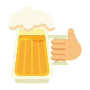 Thumbs up beer cheers. Vector Stock Illustration