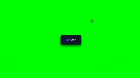 Thumbs up like button click burst on green screen 库存影片 343494888