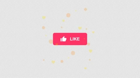 Thumbs Up Like Button With Floating Heart Particle Burst Transparent Overlay 스톡 동영상 346156742