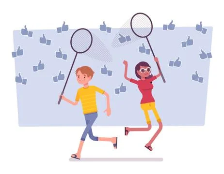 Thumbs up catching Stock Illustration