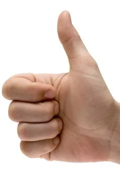 Thumbs-Up with Clipping Path Isolated on a White Background Photos