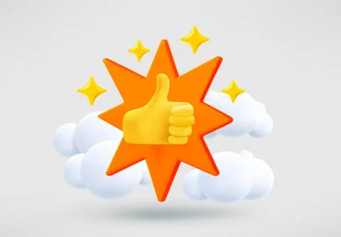 Thumbs up concept. 3d vector illustration Stock-Illustration