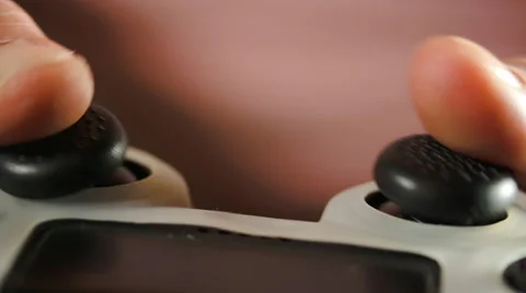 Thumbs Detail Using The Knobs On A Gaming Controller 스톡 동영상 63160952