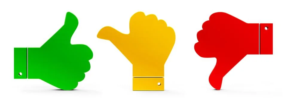 Thumbs up, down and middle 库存插图