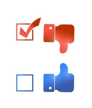 Thumbs down check mark tick illustration design Stock Illustration