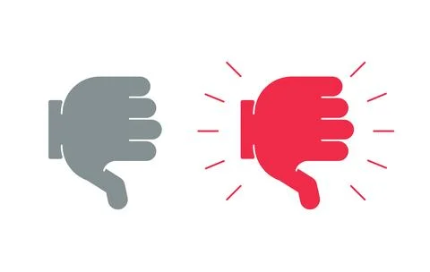 Thumbs down dislike flat social media web button set 스톡 일러스트