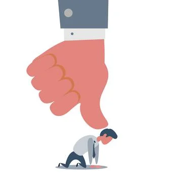 Thumbs down dislike, hate or thumbs down dislike for social networks, art icon Stock Illustration