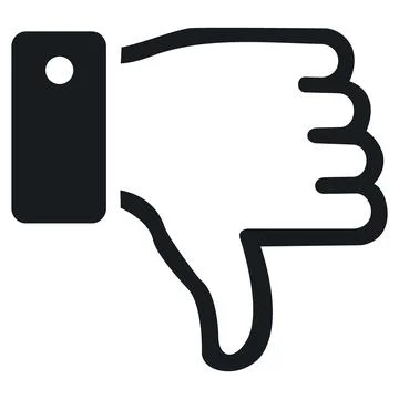Thumbs down dislike icon for negative feedback Stock Illustration