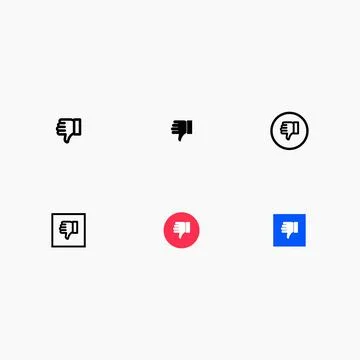 Thumbs Down Dislike Icon Set User Interface Vector Illustration Stock Illustration