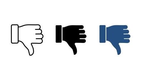 Thumbs down dislike icon set Stock Illustration