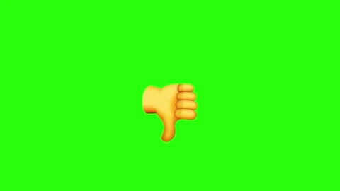 Thumbs down emoji animation on green screen Stock Footage 329406432