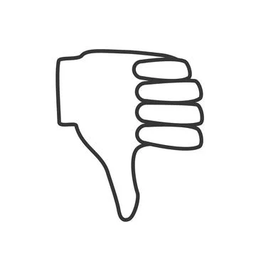 Thumbs Down Gesture Line Vector Icon 스톡 일러스트