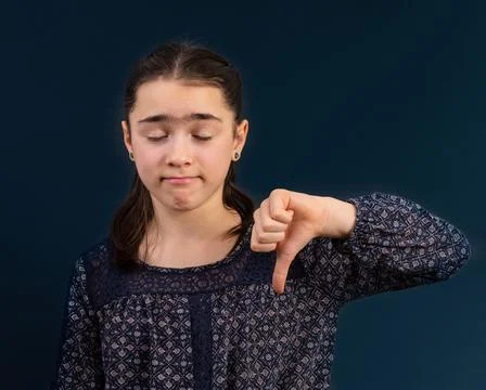 Thumbs Down Girl Foto stock