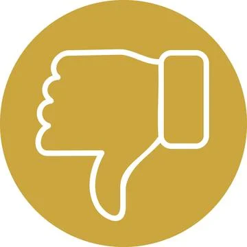 Thumbs down hand gesture sign line art icon 스톡 일러스트