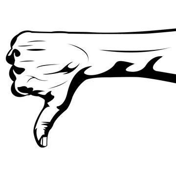 Thumbs Down Hand Symbol on White Background Stock Illustration