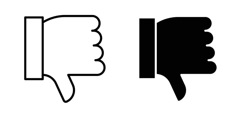 Thumbs down icon for design projects and web UI Stock Illustration