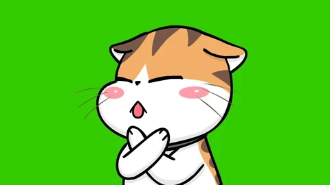 Thumbs Down Kitten Animation - Green Screen Video stock 282772429
