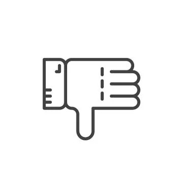 Thumbs down line icon, outline vector sign, linear style pictogram 스톡 일러스트