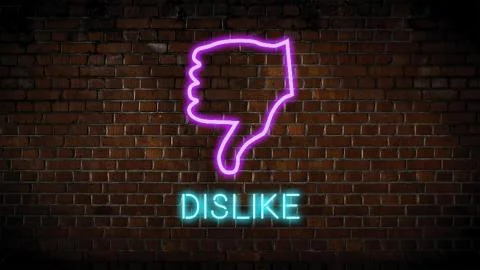 Thumbs down neon sign Stock Illustration
