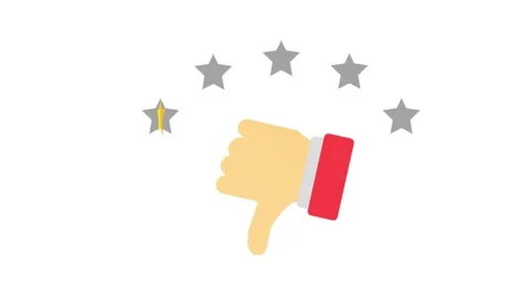 Thumbs Down One Star Customer Rating Animation Stock Footage 340464264