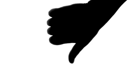 Thumbs down silhouette Stock Footage 8359229