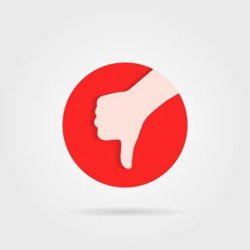 Thumbs down like unsure round logo Stock Illustration